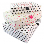 Les Tr&eacute;sors De Lily [P5717] - Set de 3 bo&icirc;tes &agrave; Souvenirs gigognes 'Dream Big' rose beige - 23x16. 5x6 cm valge