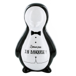 Les Tr&eacute;sors De Lily [Q1719] - keraamiline hoiup&otilde;rsas  Penguin  must-valge (ma ei saa j&auml;&auml;kotti) - 21. 5x13x12. 5 cm must