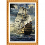 5D isetegemise teemantmaal maastik purjetamine mere teemantmaal ristpistes kivikivi 20X30CM