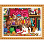 Teemantmaaling Armas kassimuster T&auml;is&uuml;mmargune puurvaiguga magamistuba Elutoa sisustus L&otilde;petamata k&auml;sit&ouml;&ouml; 20X30CM