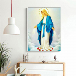 Teemantmaali ikoonid Ristpistekomplektid Teemantmosaiik Portree Maria Teemanttikandid Kodukaunistus isetegemine 20X30CM