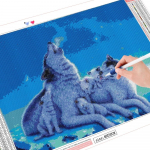 Teemantmaali loom t&auml;isruudukujuline &uuml;mmargune puurit&ouml;&ouml;stuskomplekt 5D teemanttikandid hunt lumi n&auml;put&ouml;&ouml; sisekujundus koduks Full Round (20X30CM)