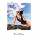 Naine triigitavad kleebised r&otilde;ivaste jaoks Mood Daam Soojus&uuml;lekanne pestav T-s&auml;rk Teksad Kaunistus Isetegija kleebised Laps Ema