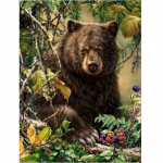 T&auml;is&uuml;mmargune/ruudukujuline 5D isetehtud teemantmaal Armas must karu Teemanttikandid Ristpistekomplektid Kodukaunistus K&auml;sitsi valmistatud kingitused Round 20x30cm