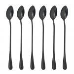 6 tk kuldne s&ouml;&ouml;giriistade komplekt roostevabast terasest pika varrega lusikas h&otilde;ben&otilde;u magustoit j&auml;&auml;tis kohvilusikas segav tee lusikas s&ouml;&ouml;gin&otilde;ud must