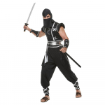 Meeste Jaapani ninja cosplay kost&uuml;&uuml;m t&auml;iskasvanutele m&otilde;eldud musta s&otilde;dalase halloweeni komplektid M must