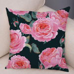 Roosipunase lillega padjap&uuml;&uuml;r Dekoratiivne lind Lilletaim Padjap&uuml;&uuml;r padjadiivan Koduauto 50x50cm