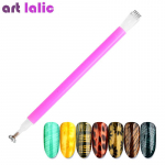 Nail Art Magnet Stick Cat Eyes Kahe peaga magnet k&uuml;&uuml;nte geellaki jaoks 3D Line Riba Lilled Efekt Tugev magnetpliiats T&ouml;&ouml;riistad