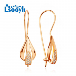 LSOOYH Clip K&otilde;rvar&otilde;ngad Roosa kullav&auml;rvi Moodne k&otilde;rvar&otilde;ngas Naistele Cubic Zirconia Long Drop K&otilde;rvar&otilde;ngad Ehted A