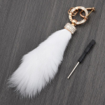 Peen rebane karusnahast ripats naistele auto v&otilde;tmehoidja kott, saba, nahast v&otilde;tmehoidja ripats kuld