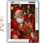 5D Teemantmaal J&otilde;ulupuu J&otilde;uluvana Lumememm DIY Teemanttikand Strass Kodu Kaunistus Full Round 20X30CM