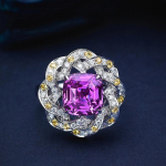 Bella Box temperamendi geomeetria lillekujuline lilla avas&otilde;rmus naistele v&otilde;luv pulmakihlus peen &otilde;rn ehe Adjustable Opening lilla