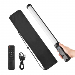 Pihushoitav LED-videotoru valgusfotograafia t&auml;itevalgusti lamp 3200K-5500K h&auml;mardatav sisseehitatud aku must