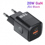 KUULAA 20W GaN USB C laadija Kiirlaadimine Type C PD USB laadija iPhone 14 13 12 11 Pro Max Samsung S20+ Huawei Xiaomi iPad jaoks EU Plug Black