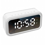 Raadiokella laadimine Bluetoothi ​​k&otilde;lariga numbriga elektrooniline peegli &auml;ratuskell valge