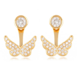 Les Tr&eacute;sors De Lily [R2064] - kullatud k&otilde;rvar&otilde;ngad 'Butterflies' valgest kullast - 18x12 mm valge