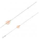 Les Tr&eacute;sors De Lily [R5006] &ndash; h&otilde;bedane k&auml;ev&otilde;ru 'Jungle' roosa h&otilde;bedane (roodiumiga kaetud) - 14x12mm (monstera) Heleroosa