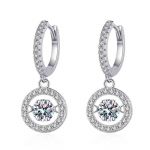 1 kat Moissanite rippk&otilde;rvar&otilde;ngas naistele Teemant-peksuvad s&uuml;damek&otilde;rvar&otilde;ngad 100 % S925 Sterling h&otilde;be valge kullaga kaetud ehted