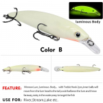 Peibutuss&ouml;&ouml;t Minnow 9cm 11cm helendav biooniline peibutus plastikust k&otilde;va s&ouml;&ouml;t kalas&ouml;&ouml;t, pikamaa ujuv minnow 11CM-14G valge