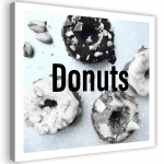 L&otilde;uendiprint Donuts 30x30 valge/must