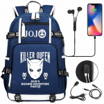 Naiste ja meeste seljakott Anime Jojo Bizarre Adventure Seljakott Teismeliste Kooli multifunktsionaalne USB laadimiskotid Koolikott Travel Mochila One Size