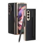 Ristmustriline &uuml;mbris Samsung Galaxy Z Fold 3 &uuml;mbrisega pliiatsi kokkupandav v&auml;ljaanne pliiatsihoidja Ultra &otilde;huke kate Galaxy Z Fold3 jaoks ilma S pliiatsita For Galaxy Z Fold 3 kollane