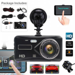 1 Komplekti auto armatuurlaua kaamera puuteekraaniga 1080P LCD-salvestiga kahe objektiiviga DVR eesmine tagakaamera Car DVR must