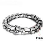 Mood Hip Hop Dragon Head Dragon Lin k&auml;ev&otilde;ru Retro liialdatud meeste draakoni k&auml;ev&otilde;ru ehted 20CM valge