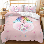 Kodune voodipesu udusulgede tekikate Unicorn tekikate Padjap&uuml;&uuml;r Lina/kaheinimesevoodi t&auml;issuuruses voodipesu Kodukaunistus Baby 100x135cm