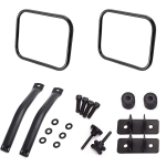 Car Mirror Door Off Side View Mirror Rectangular Mirrors fit For 1997-2018 Jeep Wrangler TJ JK JKU Textured Black gray