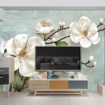 Ilus 3D lilleline tapeet Magamistuba Moodsad lilled seinamaalingud Trendikas kontori dekoratiivne elutoa televiisori taustaga suur seinamaaling 200 cm(W) x 140 cm(H)
