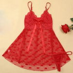 Seksikas pitsist &uuml;hes t&uuml;kis kleit naistele t&uuml;llist pidžaama pulmakingitus kiusatus &ouml;&ouml;riided punase tr&uuml;kiga l&auml;bipaistev vormiriietus M