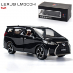 1/24 m&otilde;&otilde;tmetega Lexus LM300 sulamist survevalu mudelauto, tagasit&otilde;mmatav metallist s&otilde;iduk valguse ja heliga lastele t&auml;iskasvanutele m&otilde;eldud kingituste kollektsioon 1/24-20.5x9x7.5cm must