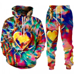 Sweet Love Heart 3D Prindiga meeste/naiste dressikomplektid vabaaja kapuutsi ja p&uuml;kstega 2 tk. Komplektid Oversize Pullover Trend Couple L