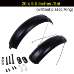 20x4,0 20x5,0 paksu rehvi poritiibaga E-jalgratas 20-tolline lumelaud Elektrijalgratta poritiib Tiib Plastist Tugev ja vastupidav muda 20x5.0 Front Rear black