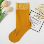 Naiste sametist paksendatud keskmise toruga sokid pits&auml;&auml;rega talvised sametsokid, partii Hoida soojas ja k&uuml;lmakindlad sukad One size kohv