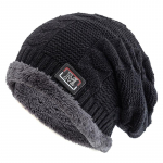 Uus Unisex soe talvem&uuml;ts Fashion M Letter Silt Kootud M&uuml;tsid Meestele Naised Lisa karusnahast vooder Paks Suusa Beanie Kapoti m&uuml;ts 55cm-60cm tumesinine v&auml;rv