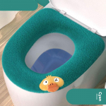 Fluffy soe WC-istme kate Pestav vannitoa WC-pott k&auml;epidemega Paksendatud pehme padjaga kootud soe WC-pott oranž