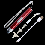 USB-taaslaetav valgustuspunktiga puurpliiats 4 peaga 5D teemantv&auml;rvimispliiats Kerge tikkimist&ouml;&ouml;riist Teemantmaalit&ouml;&ouml;riistad kuld