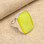 Kollase Austraalia kolmikopaaliga v&auml;&auml;riskivist k&auml;sitsi valmistatud 925 h&otilde;bedast s&otilde;rmusehted 4 kollane