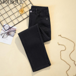 MODIQUE Spring Plus Size uued naiste vabad vintage sirged k&otilde;rge v&ouml;&ouml;kohaga elastsed pikad teksad Naiste vabaaja mitmek&uuml;lgsed p&uuml;ksid L sinine