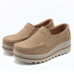 Kevadised Naiste Lamedad Kingad Platvormiga tossud Nahast Seemisnahast Naiste Loaferid Mokassiinid Vabaajajalatsid Naiste Creepers 365 10 aprikoosi