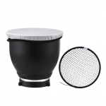 7-tolline Bowens Mount Beauty Dish Standar reflektoriga hajuti lambivarjuga taldrik 60-kraadise k&auml;rgstruktuuriga ja must