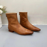 Johnature &uuml;hev&auml;rvilised ehtsast nahast seljat&otilde;mblukk madala kontsaga l&uuml;hikesed saapad naiste terava ninaga Chelsea saapad 35 kaamel