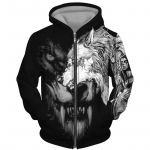 Lahedad 3D hunditr&uuml;kiga t&otilde;mblukuga kapuutsid Mood Meeste/naiste t&auml;navar&otilde;ivad kapuutsiga jakk Mantel Unisex vabaaja Hip Hop Pullover Pusad 4XL