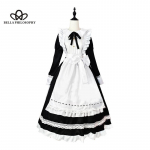 Traditsiooniline neiu pikk kleit pikkade varrukatega neiu kleit Must armas Lolita kost&uuml;&uuml;m Cosplay Jaapani vormiriietus armas kleit S beež