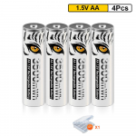 PALO uus laetav aku AA/AAA 1,5 V Li-ion 3500mWh/1300mWh koos laadimise n&auml;idiktulega 4AA