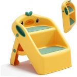 Libisemiskindel v&auml;ikelaste laste astmelaud k&ouml;&ouml;givannitoa valamu jaoks, kokkupandav kahe k&otilde;rgusega lapse kaheastmeline tool, tualettpott, k&ouml;&ouml;giabiline kollane