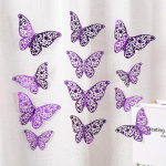 3D-tekstuuriga lilla &otilde;&otilde;nsa liblikaga seinakleebis magamistuppa, vitriin, kaunistus, festival, pulm, kodu, liblikaga seinakleebis