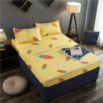 100% pestud puuvillast sobitatud lina elastne lint voodilina higi neelav hingav voodipesu kattemadrats 2 padjap&uuml;&uuml;riga 90 X 200cm 3PCS